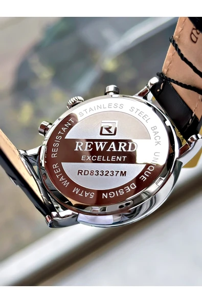 Reward Siyah Renk Deri Kordon Orjinal Klips Fonksiyonlu Erkek Kol Saati + BİLEKLİK HEDİYELİ - Resim 6