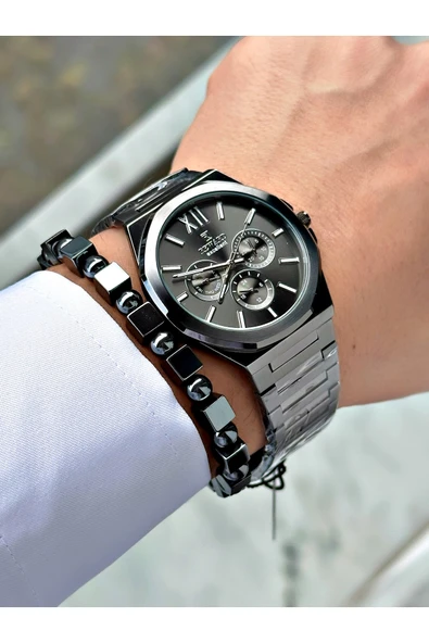 Reward Füme Renk Fonksiyonlar Aktif Klasik Çelik Kordon Erkek Kol Saati + BİLEKLİK HEDİYELİ - Resim 4