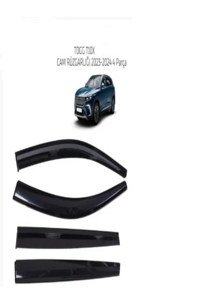 ROAL TUNİNG TOGG T10X UYUMLU CAM RÜZGARLIĞI 4PCS 2023+KROMSUZ PİANO BLACK ürün görseli