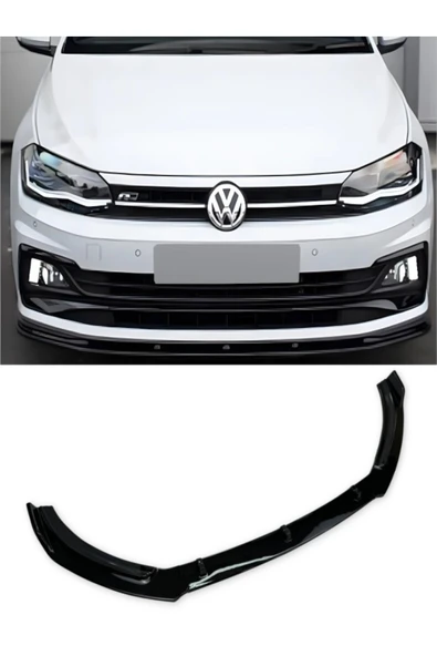 ROAL TUNİNG VOLKSWAGEN POLO ÖN TAMPON LİP PİANO BLACK (2019+ Uyumlu ürün görseli