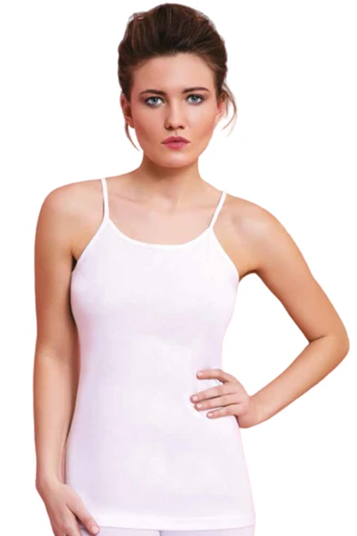 Altunkoza Underwear Has 12'li Paket Altunkoza Kadın Ribana Ip Askılı Atlet Beyaz 10508 ürün görseli