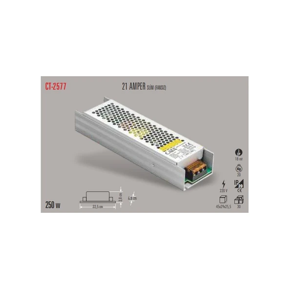 Cata CT-2577 21A Slim LED Trafosu Cata - Resim 2