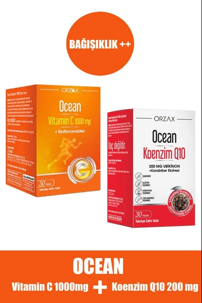 Ocean Vitamin C 1000 mg 30 Tablet + Ocean Koenzim Q10 200 mg 30 Kapsül ürün görseli