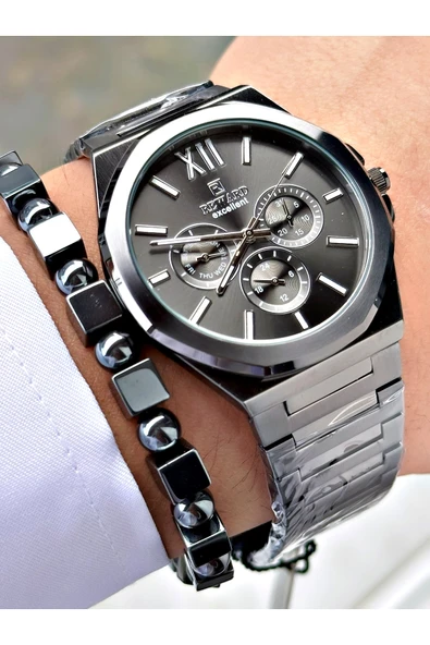 Reward Füme Renk Fonksiyonlar Aktif Klasik Çelik Kordon Erkek Kol Saati + BİLEKLİK HEDİYELİ - Resim 2