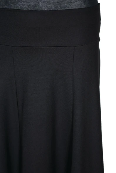 Barem Kadın Laden Korsajlı Çelikli Orta Kalın 6 Parçalı Siyah Etek - Resim 2