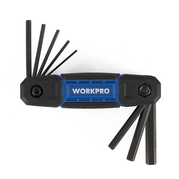 WORKPRO WP222028 8 Parça CR-V Metrik Çakı Tipi Profesyonel Allen Anahtar Takımı - Resim 2