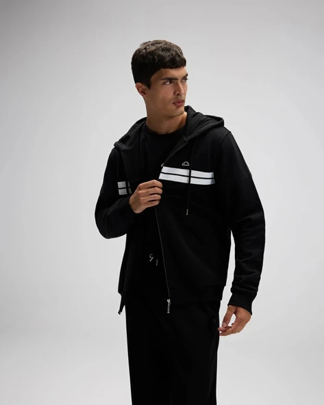 Ellesse EM617-BK Erkek Kapüşonlu Siyah Sweat - Resim 3