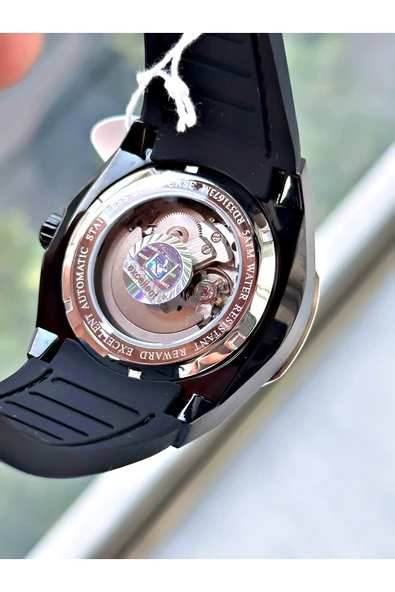Reward Siyah Renk Çelik Kasa  Mekanizma Lüx Erkek Kol Saati + BİLEKLİK - Resim 4
