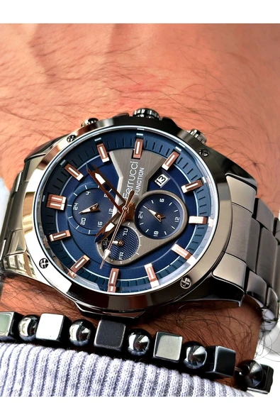 Ferrucci Füme Renk Fonksiyonlar Aktif  Erkek Kol Saati + BİLEKLİK ürün görseli 1