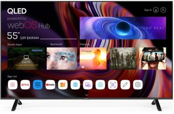 Sunny SN55QMN252 4K Ultra HD 55" 140 Ekran Uydu Alıcılı webOS Smart QLED TV ürün görseli 1
