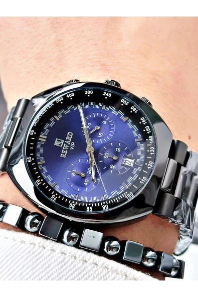 Reward Gümüş Renk Büyük Kasa Spor Model Fonksiyonlu Erkek Kol Saati + BİLEKLİK - Resim 3