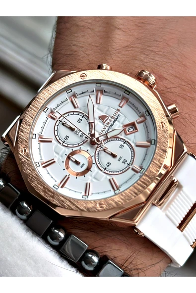 Navimarine Beyaz Renk Fonksiyonlu Mekanizma Erkek Kol Saati + BİLEKLİK HEDİYELİ ürün görseli 1