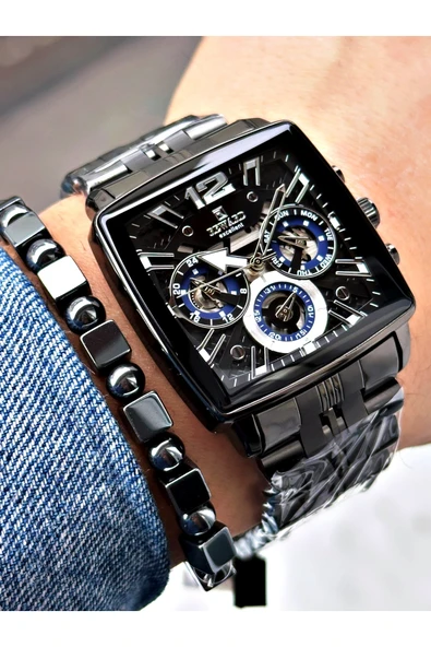 Reward Siyah Renk Kare Model Fonksiyonlar Aktif Erkek Kol Saati + BİLEKLİK ürün görseli 1