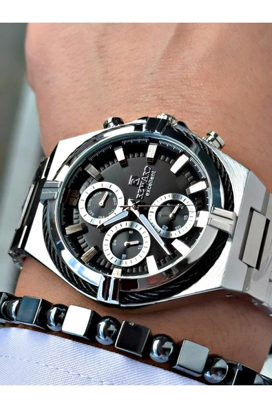 Reward Gümüş Renk Roma Rakamlı Fonksiyonlar Aktif Çelik Kordon Erkek Kol Saati - Resim 4