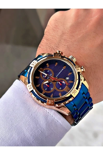 Navimarine Lacivert Renk Çelik Kordon Erkek Kol Saati Bileklik Hediyeli - Resim 2