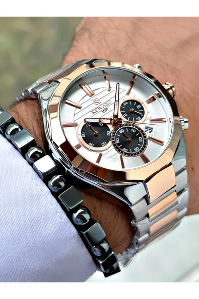 Reward Gümüş Renk Klasik Takvimli Çelik Kordon Erkek Kol Saati + BİLEKLİK HEDİYELİ ürün görseli 1