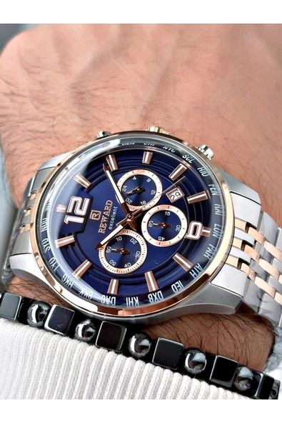 Reward Gümüş Renk Çelik Kasa Kordon Business Erkek Kol Saati + BİLEKLİK ürün görseli 1