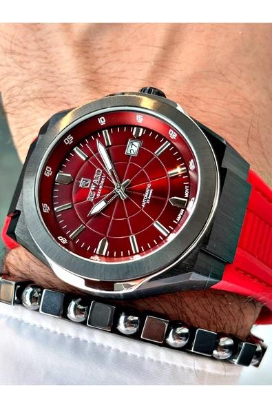 Reward Kırmızı Renk Çelik Kasa  Mekanizma Lüx Erkek Kol Saati + BİLEKLİK ürün görseli 1