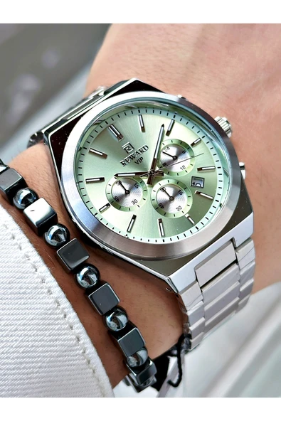 Reward Gümüş Renk Fonksiyonlar Aktif Çelik Kordon Erkek Kol Saati + BİLEKLİK - Resim 3