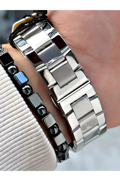 Reward Gümüş Renk Fonksiyonlu Çelik Kordon Erkek Kol Saati + BİLEKLİK HEDİYELİ - Resim 4