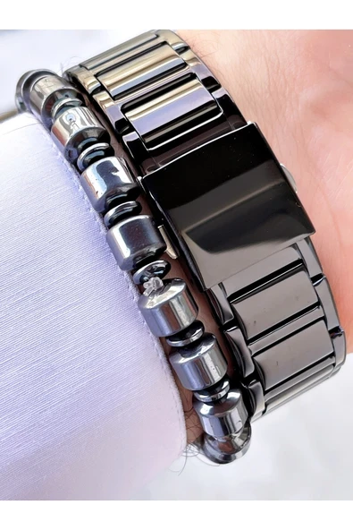 Ferrucci Siyah Renk Rose Gold Kasa Fonsiyonlar Aktif Çelik Kordon Erkek Kol Saati + Bileklik Hediyeli - Resim 4