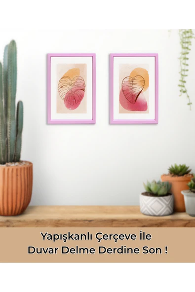 Yapışkanlı Sök Tak A4 Çerçeve - 20x30cm A4 Boyutunda Kaliteli Şık Dekoratif Duvar Çerçevesi - Resim 4