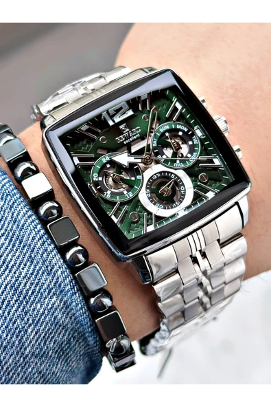 Reward Gümüş Renk Kare Model Fonksiyonlar Aktif Erkek Kol Saati + BİLEKLİK - Resim 3