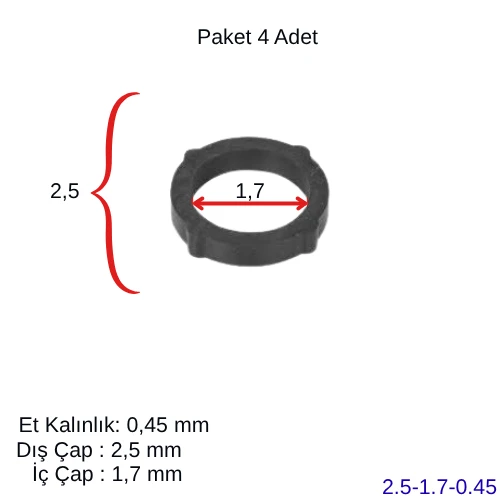 Plakalı Eşanjör Oring Conta Seti (4 ad.) 25*17*0,45 ürün görseli 1
