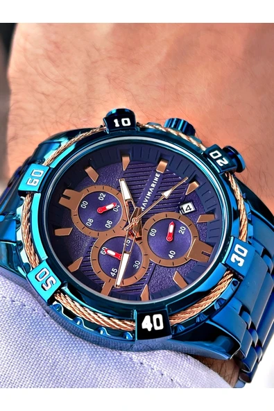 Navimarine Lacivert Renk Çelik Kordon Erkek Kol Saati Bileklik Hediyeli ürün görseli 1