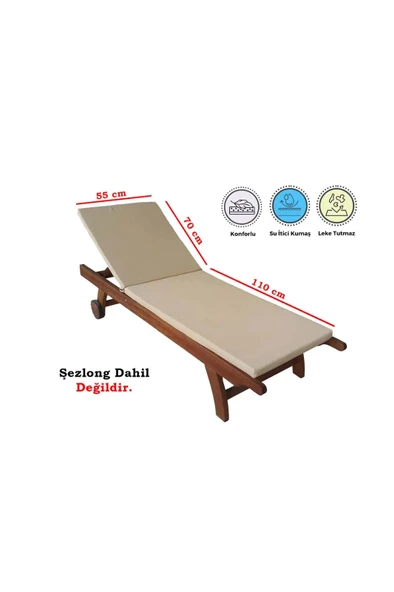İmperteks Şezlong Minderi 55x180x5 cm. Fermuarlı Yıkanır Silinir ürün görseli 1