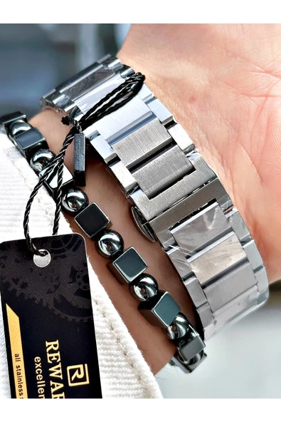 Reward Füme Renk Fonksiyonlar Aktif Çelik Kordon Erkek Kol Saati + BİLEKLİK - Resim 4