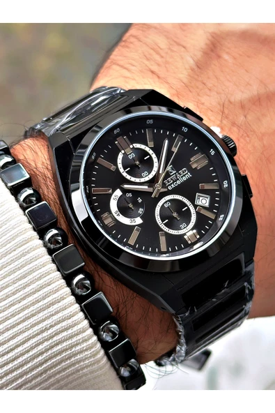 Reward Siyah Renk Çelik Kasa Kordon Business Seri Erkek Kol Saati + BİLEKLİK ürün görseli 1