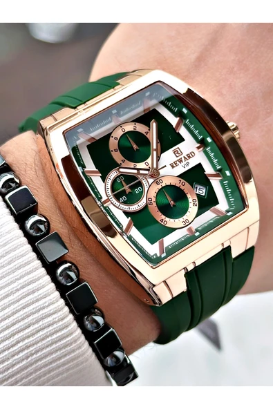 Reward Yeşil Renk Kare Spor Fonksiyonlar Aktif Erkek Kol Saati + BİLEKLİK ürün görseli 1
