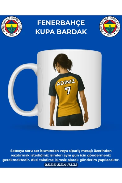 FENERBAHÇE KUPA BARDAK - KİŞİYE ÖZEL BARDAK - HEDİYE BARDAK - BASKILI KUPA BARDAK ürün görseli 1