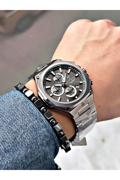 Reward Füme Renk Kare Model Fonksiyonlu Erkek Kol Saati + BİLEKLİK HEDİYELİ - Resim 2