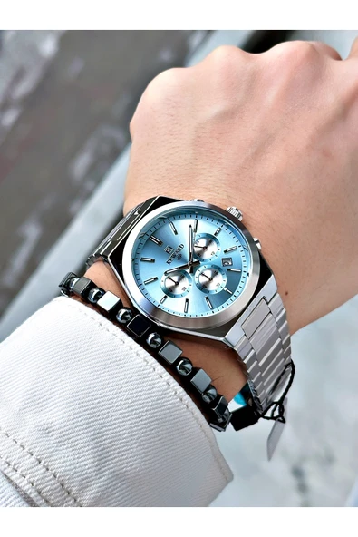 Reward Gümüş Renk Fonksiyonlar Aktif Çelik Kordon Erkek Kol Saati + BİLEKLİK - Resim 2