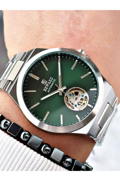 Reward Gümüş Renk Otomatik Kurmalı Çelik Kordon Erkek Kol Saati + BİLEKLİK ürün görseli 1