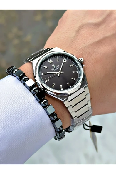 Reward Gümüş Renk Klasik Çelik Kordon Erkek Kol Saati + BİLEKLİK HEDİYELİ - Resim 3