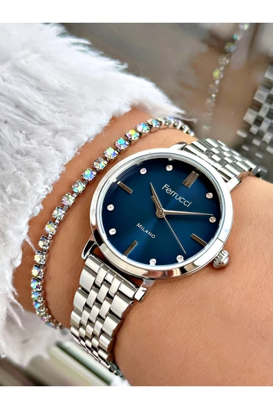 Ferrucci Altın Renk Sade Model Klasik Çelik Kordon Kadın Kol Saati + BİLEKLİK ürün görseli 1