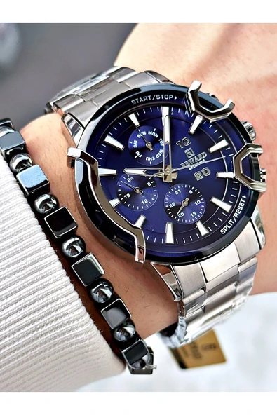 Reward Gümüş Renk Spor Model Çelik Kordon Erkek Kol Saati - Resim 3