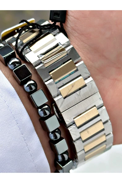 Reward Altın Gümüş Renk Fonksiyonlar Aktif Çelik Kordon Erkek Kol Saati + BİLEKLİK HEDİYELİ - Resim 6