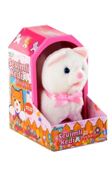 sunman oyuncak Gri Pilli Peluş Sevimli Kedicik Hareketli Sesli ürün görseli 1