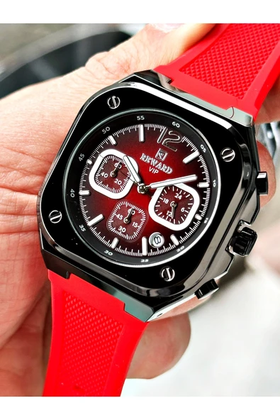 Reward Kırmızı Renk Kare Model Fonksiyonlu Silikon Spor Erkek Kol Saati + BİLEKLİK ürün görseli 1