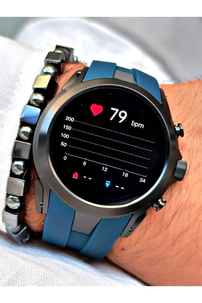 Reward Lacivert Renk Rewatch Nabızölçer Adımsayar Uyku Takibi Müzik Dinleme Akıllı Kol Saati + BİLEKLİK - Resim 5
