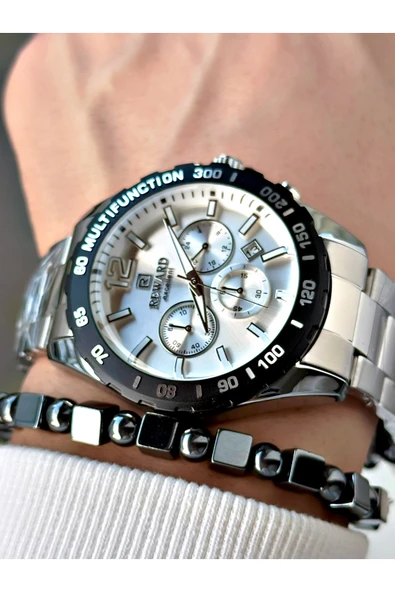 Reward Gümüş Renk Fonksiyonlar Aktif Çelik Kordon Erkek Kol Saati + BİLEKLİK HEDİYELİ ürün görseli 1