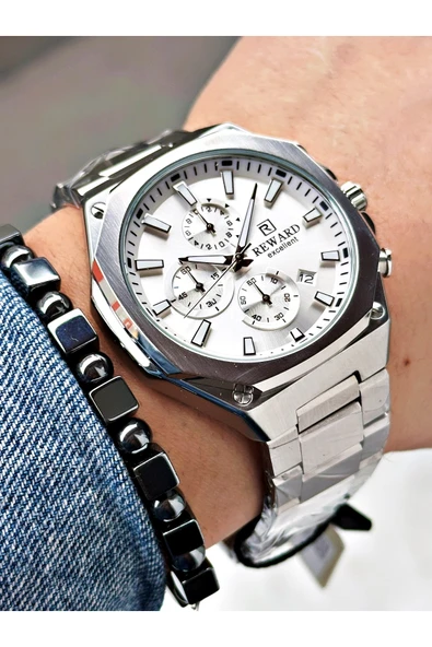 Reward Füme Renk Kare Model Fonksiyonlu Erkek Kol Saati + BİLEKLİK HEDİYELİ - Resim 3