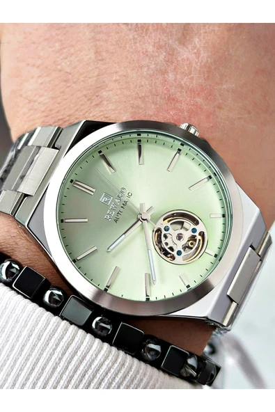 Reward Gümüş Renk Otomatik Kurmalı Çelik Kordon Erkek Kol Saati + BİLEKLİK ürün görseli 1
