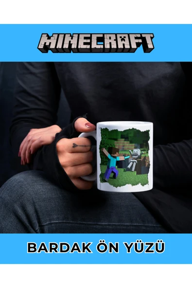 MİNECRAFT KUPA BARDAK - KAHVE BARDAĞI - KİŞİYE ÖZEL KUPA BARDAK ürün görseli 1