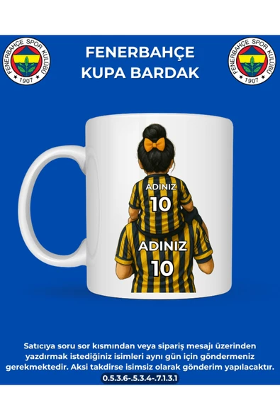 FENERBAHÇE KUPA BARDAK - KİŞİYE ÖZEL BARDAK - HEDİYE BARDAK - BASKILI KUPA BARDAK ürün görseli 1
