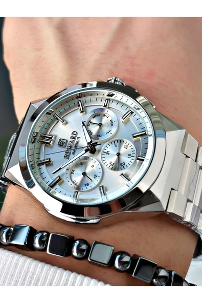 Reward Gümüş Renk Fonksiyonlu Büyük Kasa Erkek Kol Saati + BİLEKLİK HEDİYELİ ürün görseli 1